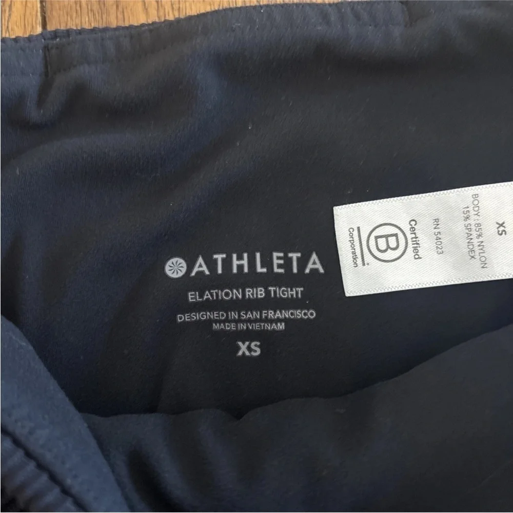 Athleta Elation Ribbed Tights Black Women's Size XS